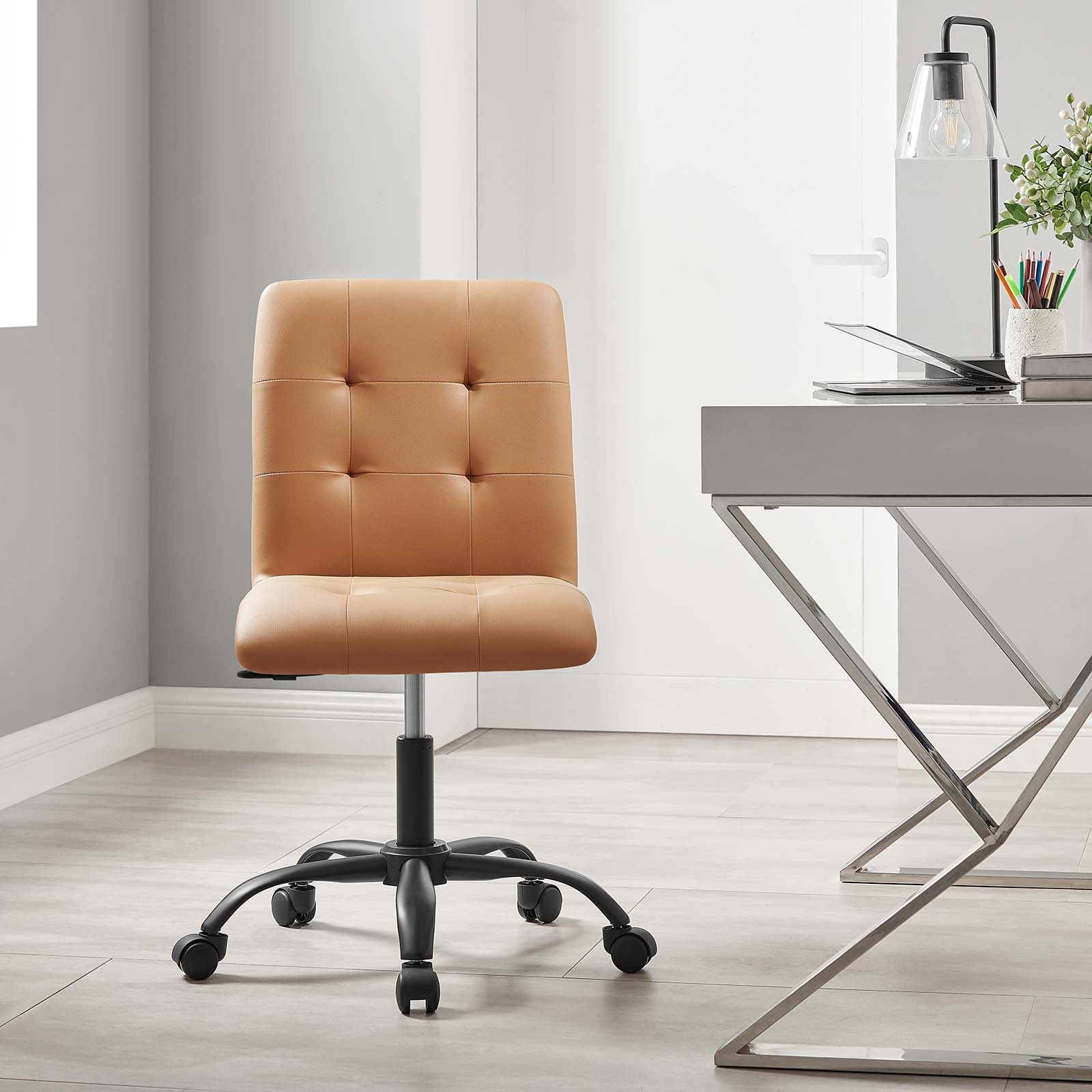 Prim Armless Vegan Leather Office Chair By Modway - EEI-4975 | Office Chairs | Modishstore - 16