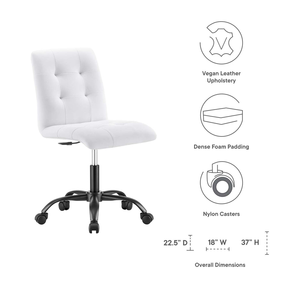 Prim Armless Vegan Leather Office Chair By Modway - EEI-4975 | Office Chairs | Modishstore - 23