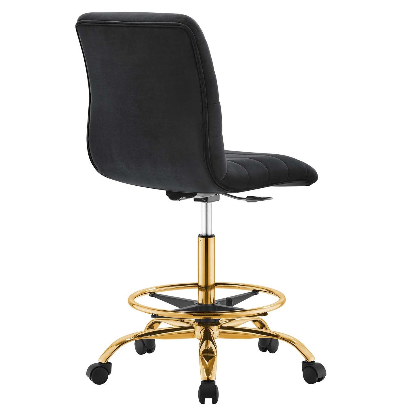 Ripple Armless Performance Velvet Drafting Chair By Modway - EEI-4976 | Office Chairs | Modishstore - 4