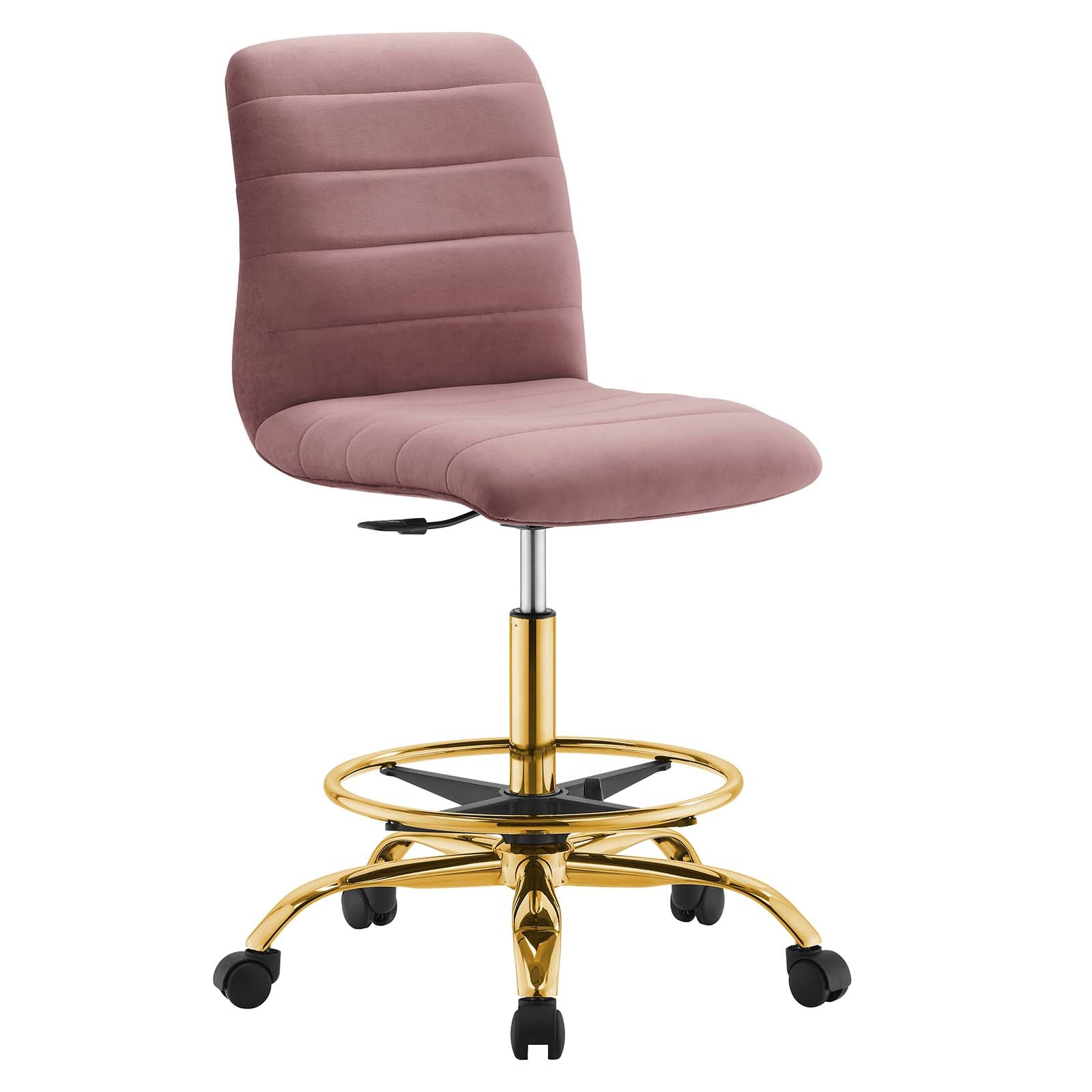Ripple Armless Performance Velvet Drafting Chair By Modway - EEI-4976 | Office Chairs | Modishstore - 9