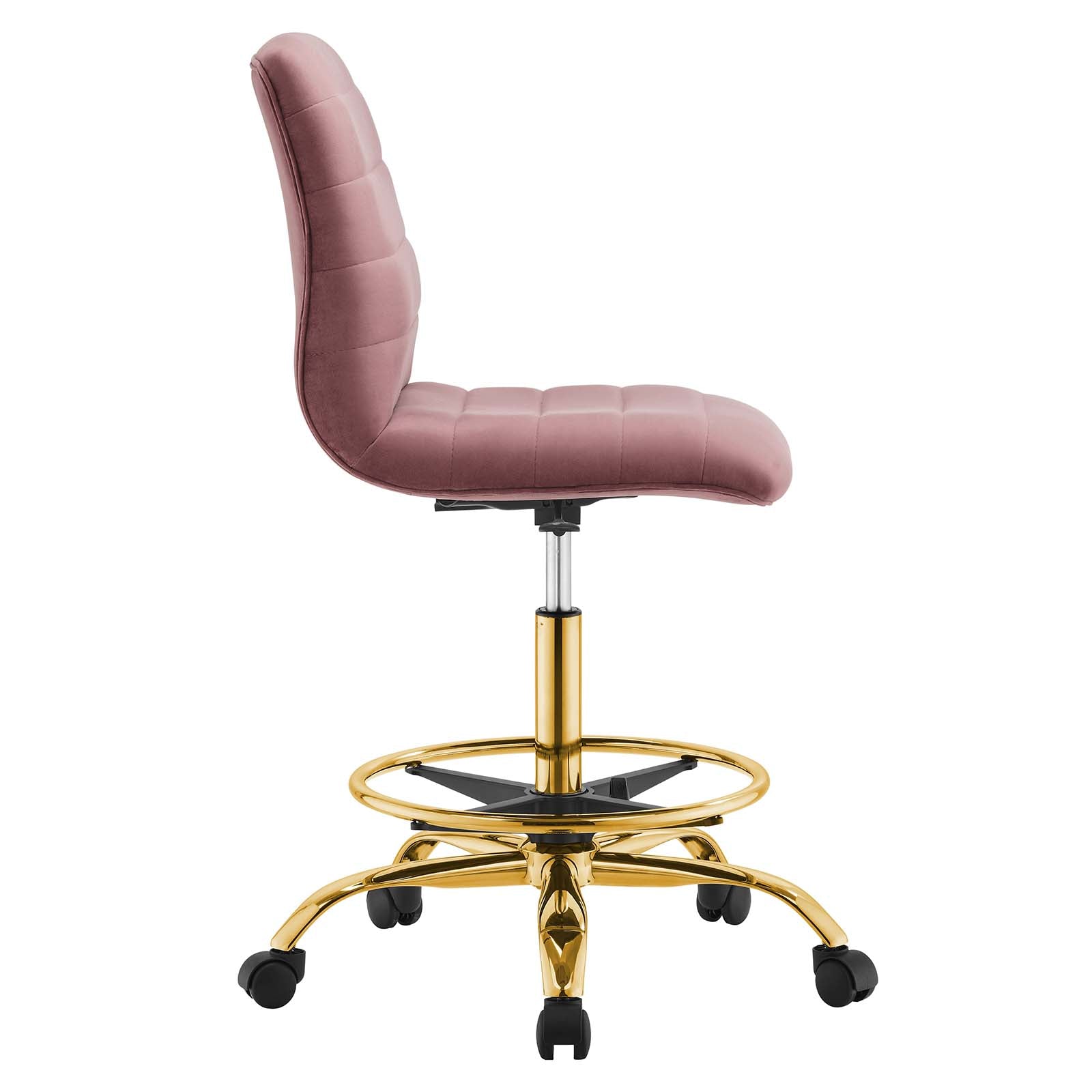 Ripple Armless Performance Velvet Drafting Chair By Modway - EEI-4976 | Office Chairs | Modishstore - 10