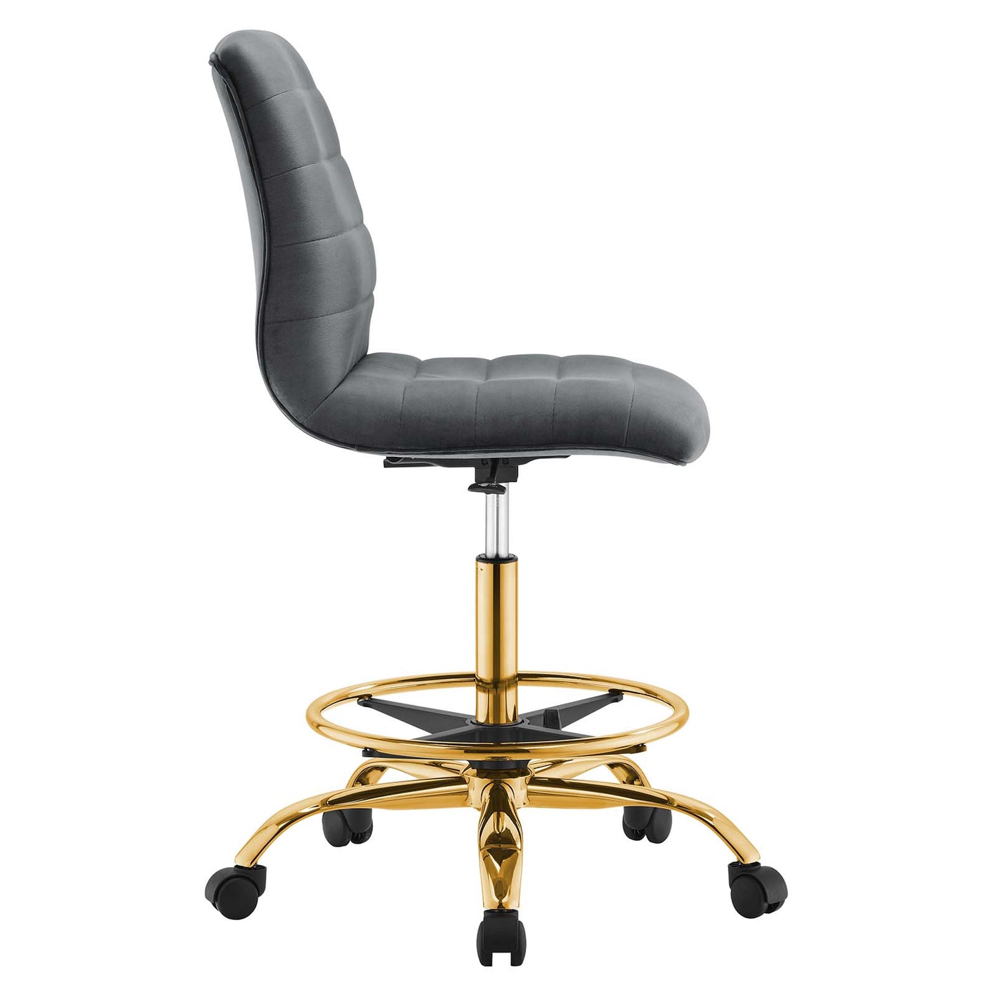 Ripple Armless Performance Velvet Drafting Chair By Modway - EEI-4976 | Office Chairs | Modishstore - 18