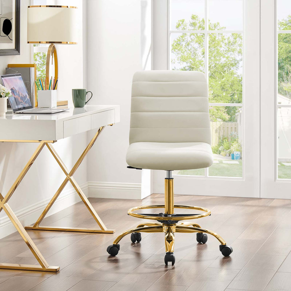 Ripple Armless Performance Velvet Drafting Chair By Modway - EEI-4976 | Office Chairs | Modishstore - 32