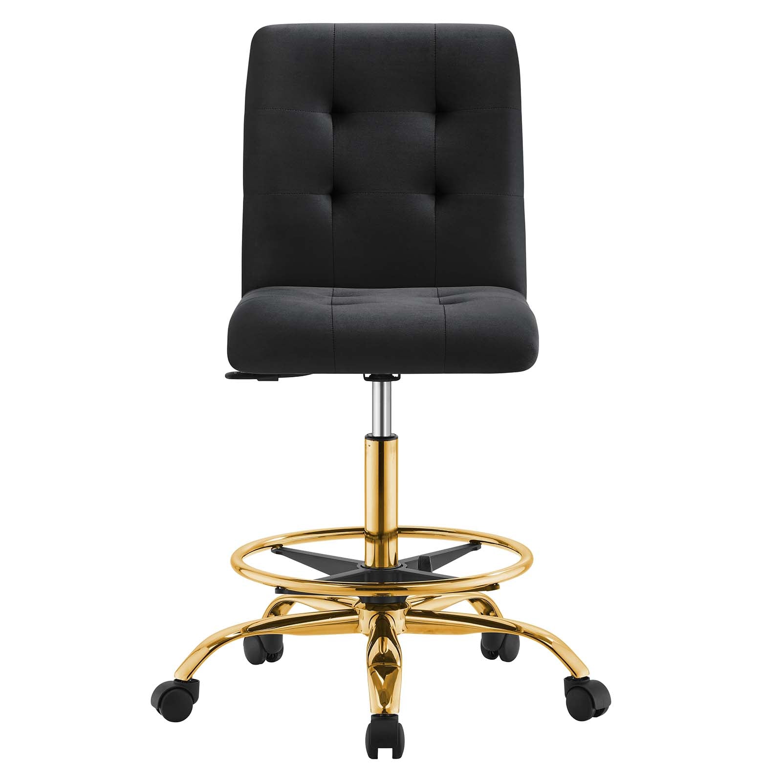 Prim Armless Performance Velvet Drafting Chair By Modway - EEI-4977 | Office Chairs | Modishstore - 5