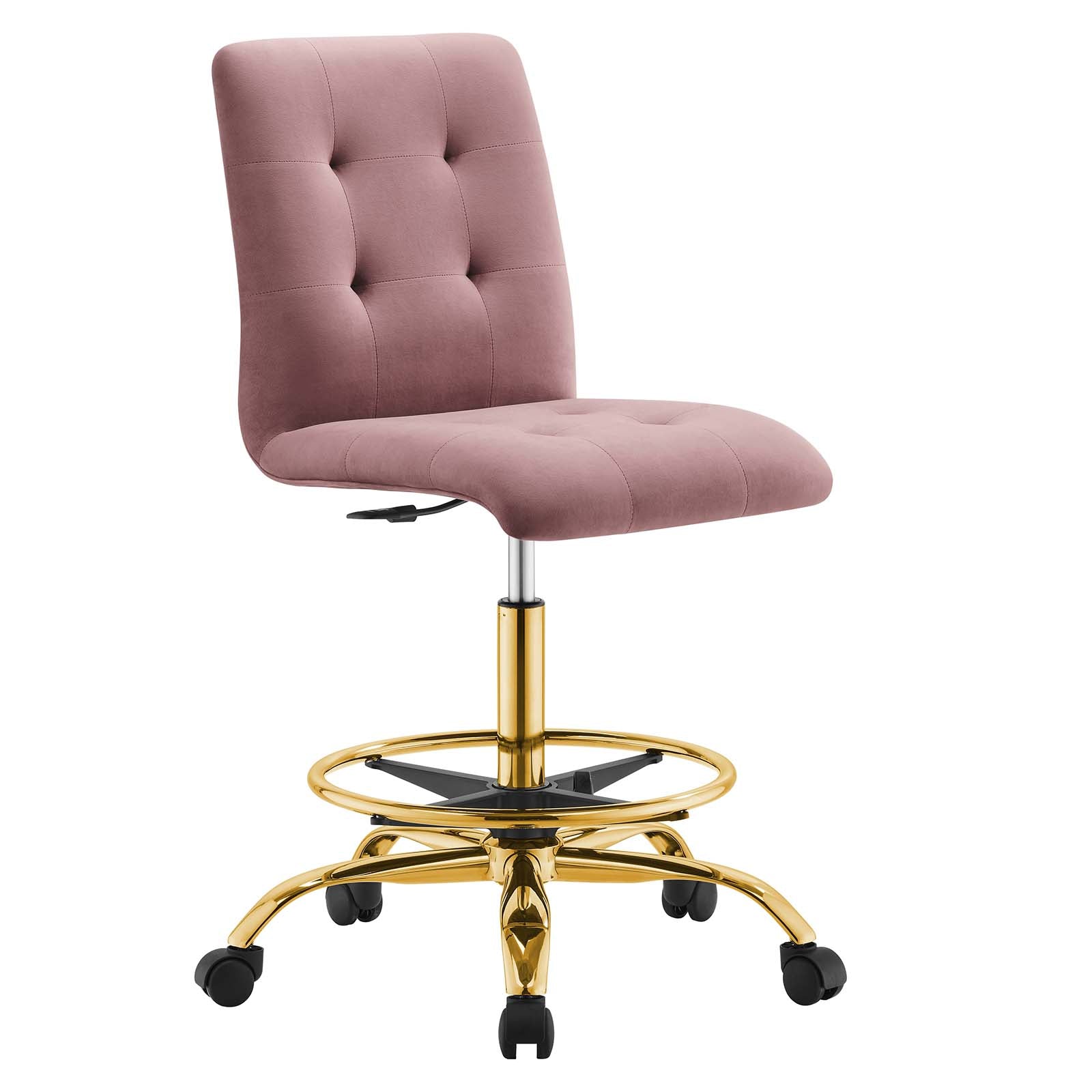 Prim Armless Performance Velvet Drafting Chair By Modway - EEI-4977 | Office Chairs | Modishstore - 9