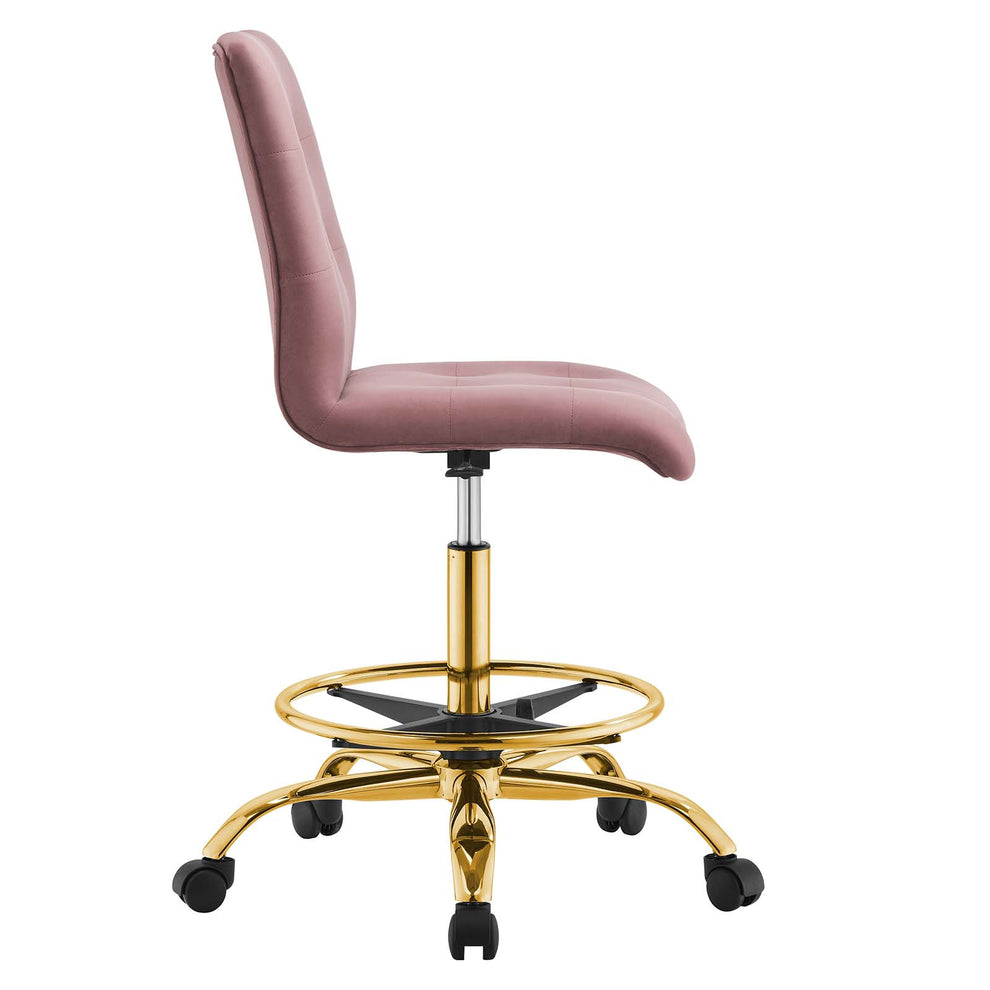 Prim Armless Performance Velvet Drafting Chair By Modway - EEI-4977 | Office Chairs | Modishstore - 10