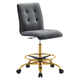 Prim Armless Performance Velvet Drafting Chair By Modway - EEI-4977 | Office Chairs | Modishstore - 17