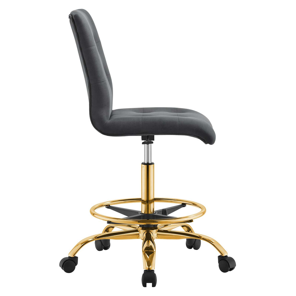 Prim Armless Performance Velvet Drafting Chair By Modway - EEI-4977 | Office Chairs | Modishstore - 18