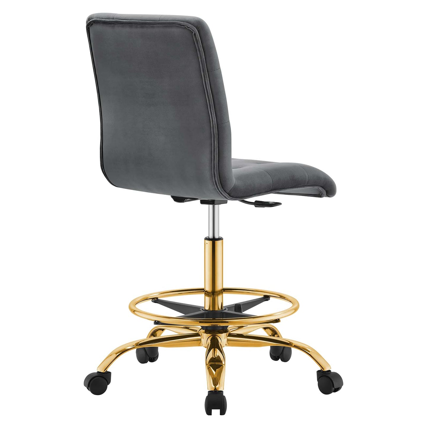 Prim Armless Performance Velvet Drafting Chair By Modway - EEI-4977 | Office Chairs | Modishstore - 19