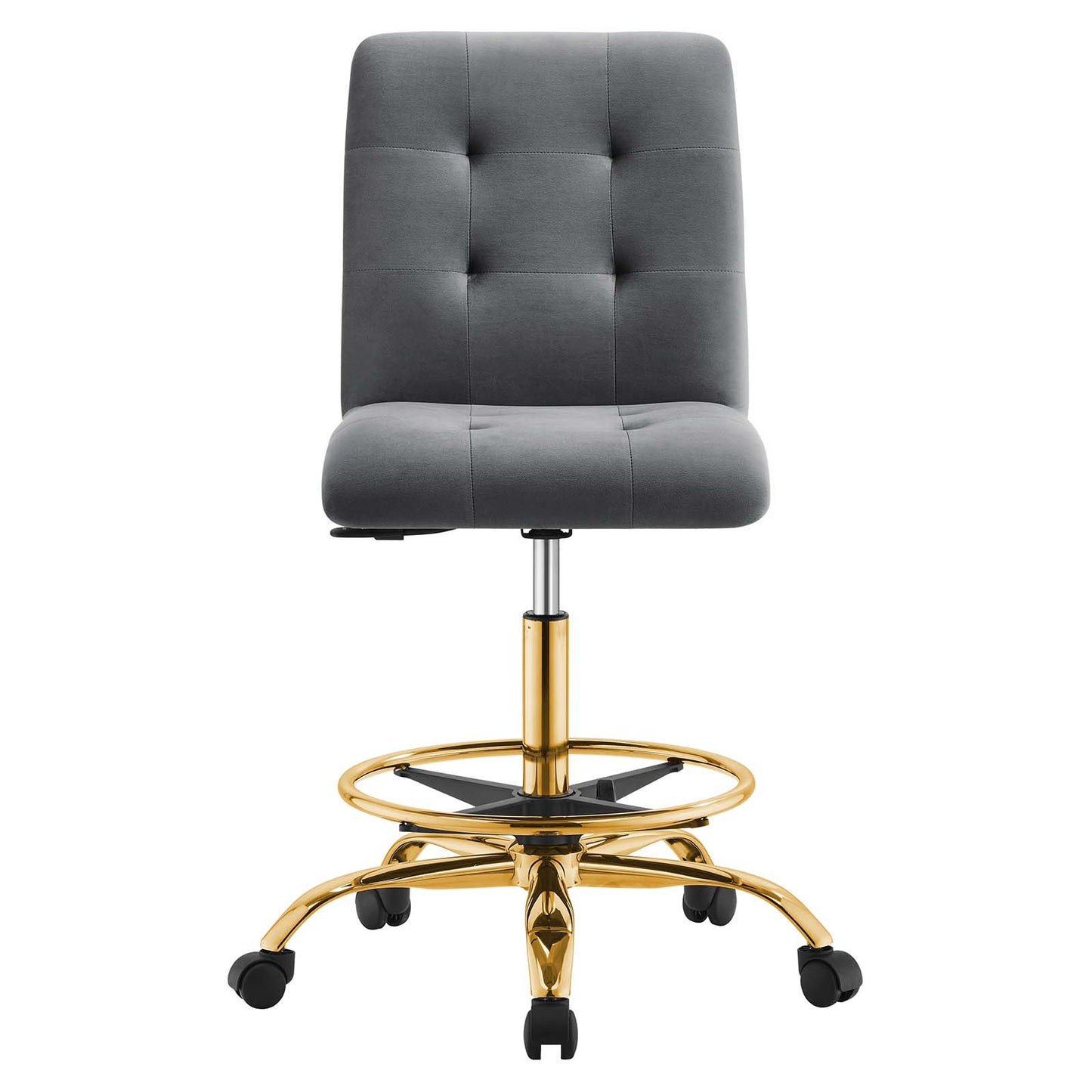 Prim Armless Performance Velvet Drafting Chair By Modway - EEI-4977 | Office Chairs | Modishstore - 20