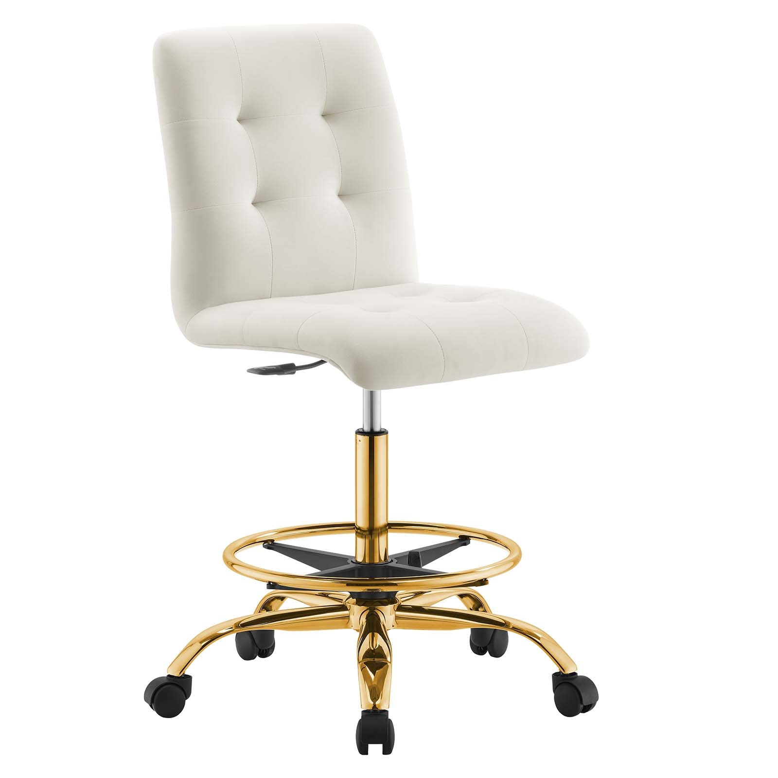Prim Armless Performance Velvet Drafting Chair By Modway - EEI-4977 | Office Chairs | Modishstore - 25