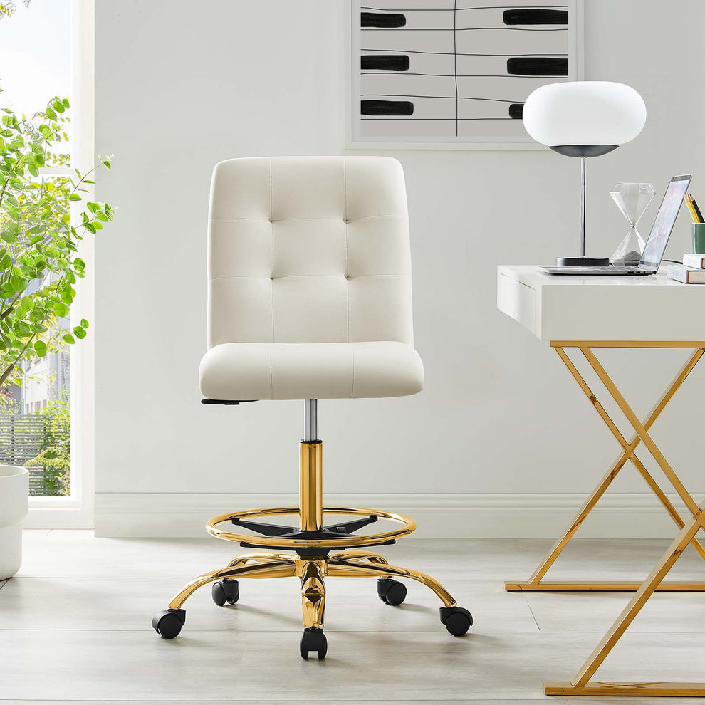 Prim Armless Performance Velvet Drafting Chair By Modway - EEI-4977 | Office Chairs | Modishstore - 32