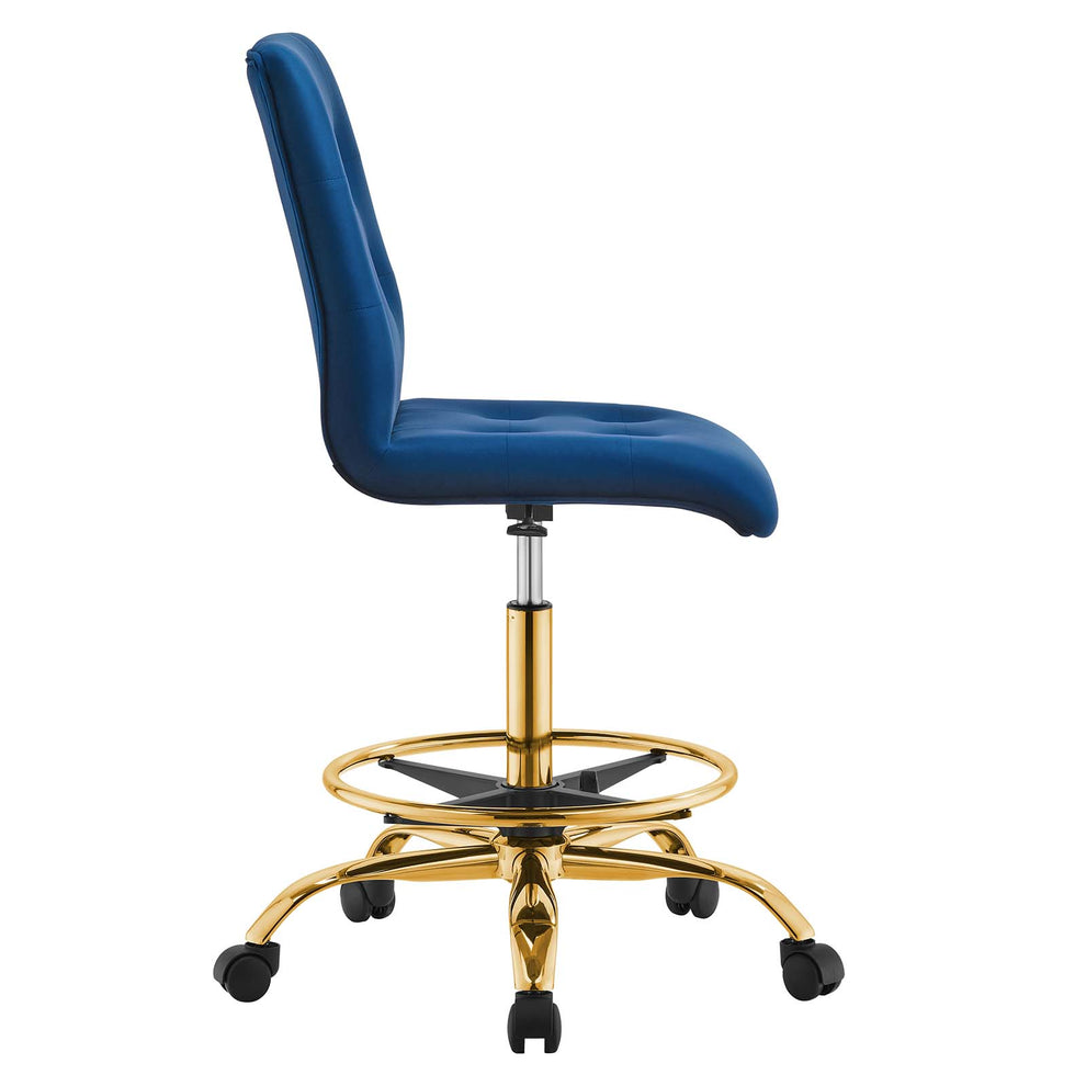 Prim Armless Performance Velvet Drafting Chair By Modway - EEI-4977 | Office Chairs | Modishstore - 34