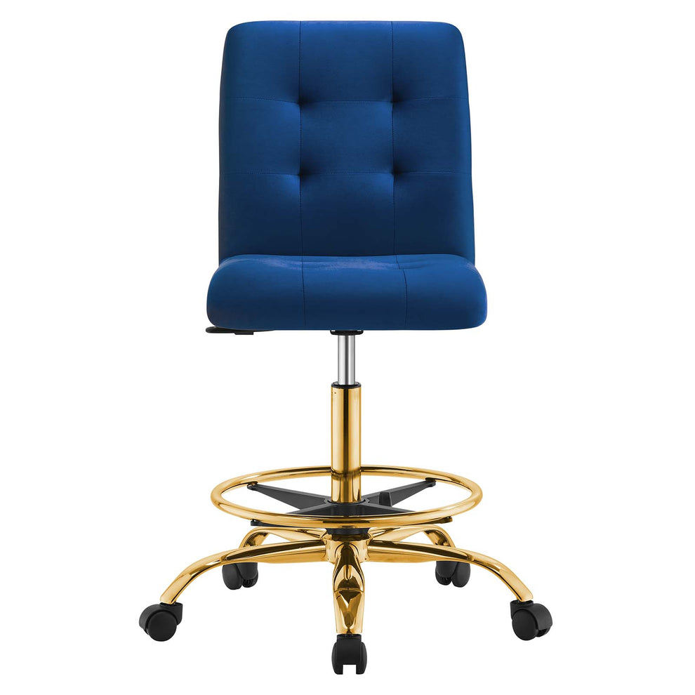 Prim Armless Performance Velvet Drafting Chair By Modway - EEI-4977 | Office Chairs | Modishstore - 36