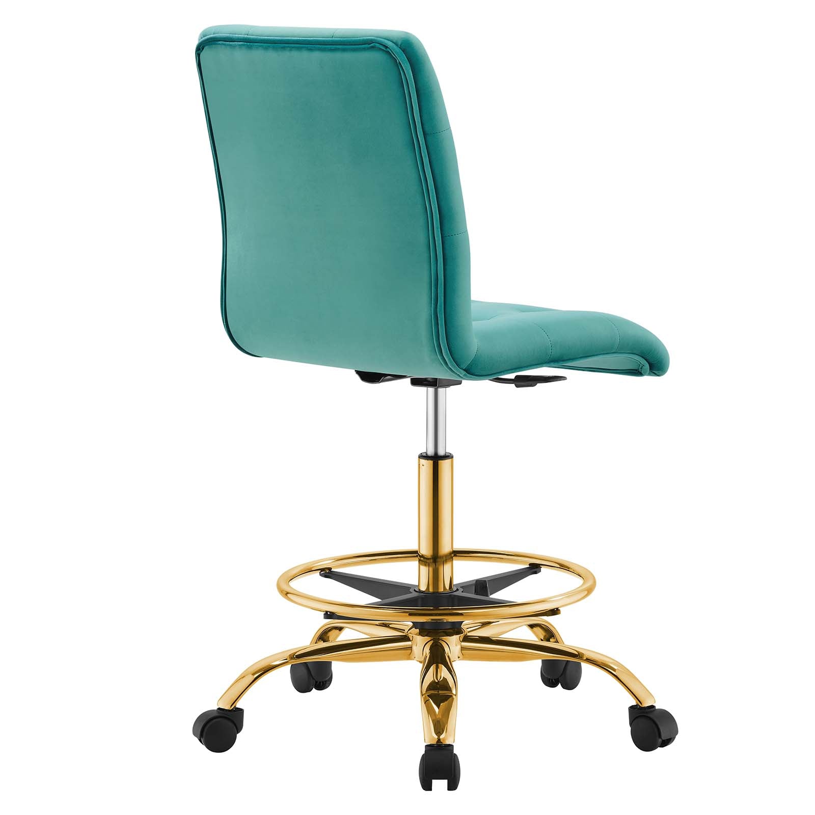 Prim Armless Performance Velvet Drafting Chair By Modway - EEI-4977 | Office Chairs | Modishstore - 43