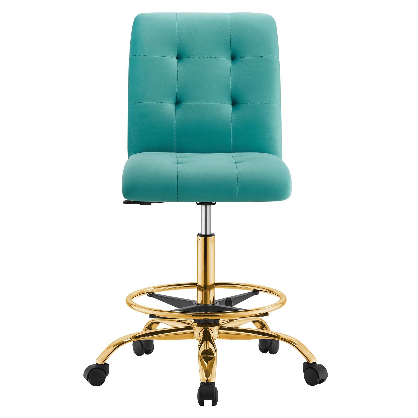 Prim Armless Performance Velvet Drafting Chair By Modway - EEI-4977 | Office Chairs | Modishstore - 44