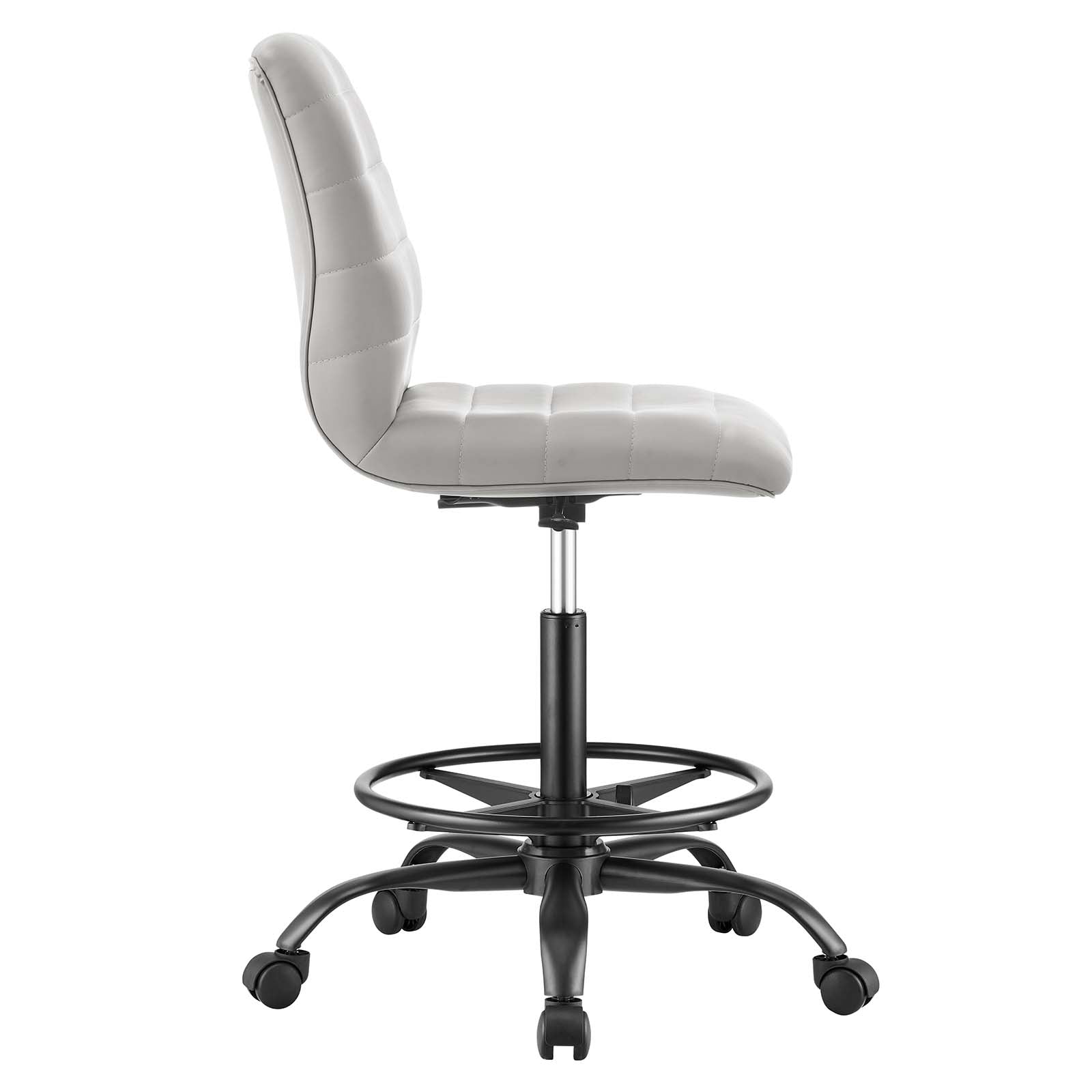 Ripple Armless Vegan Leather Drafting Chair By Modway - EEI-4978 | Office Chairs | Modishstore - 3