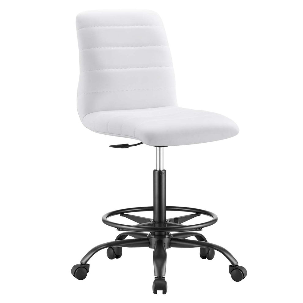 Ripple Armless Vegan Leather Drafting Chair By Modway - EEI-4978 | Office Chairs | Modishstore - 17