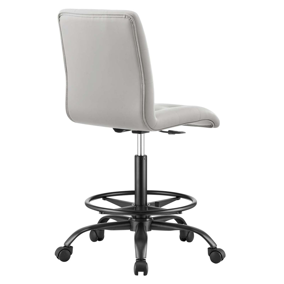 Prim Armless Vegan Leather Drafting Chair By Modway - EEI-4979 | Office Chairs | Modishstore - 4