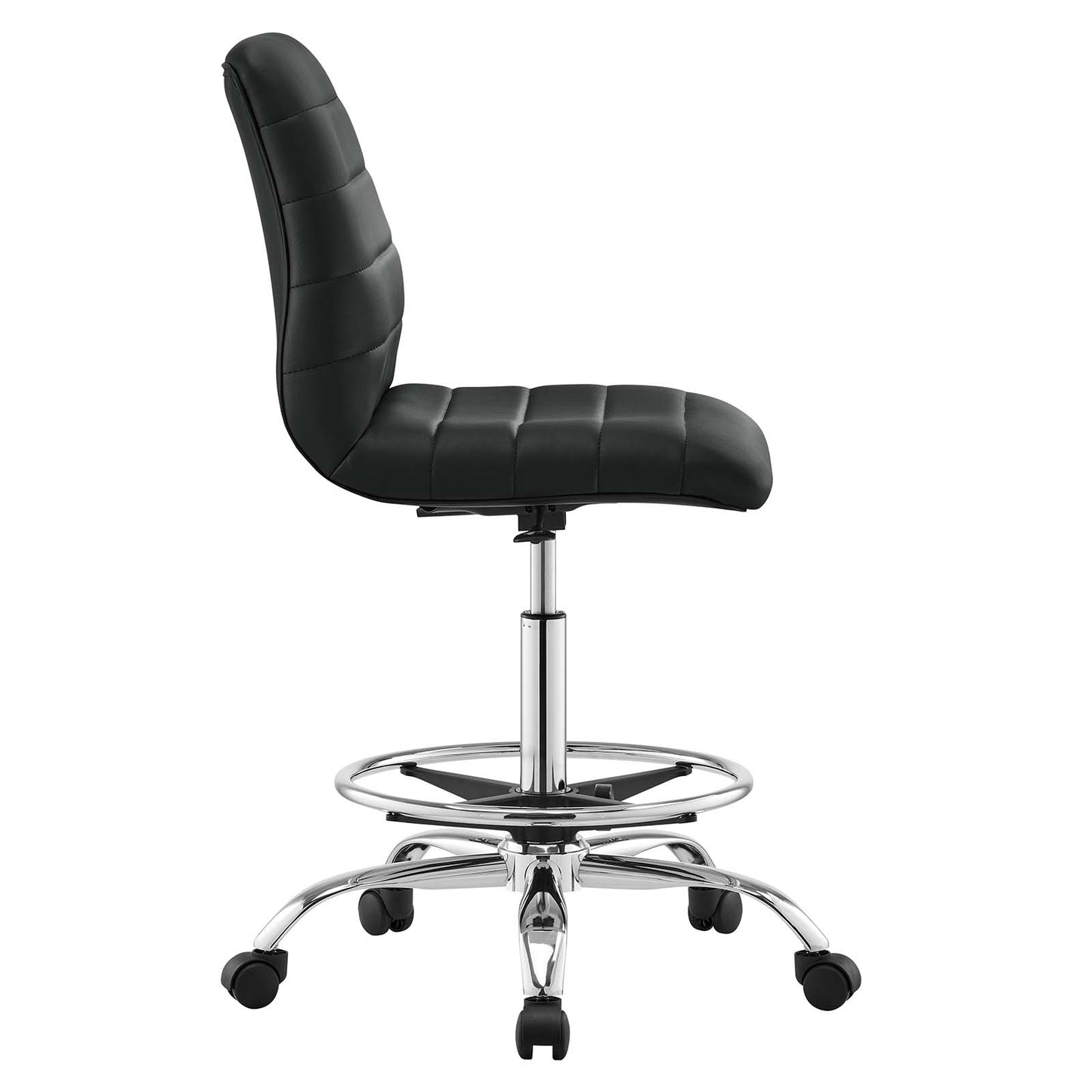 Ripple Armless Vegan Leather Drafting Chair By Modway - EEI-4980 | Office Chairs | Modishstore - 3