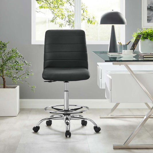 Ripple Armless Vegan Leather Drafting Chair By Modway - EEI-4980 | Office Chairs | Modishstore
