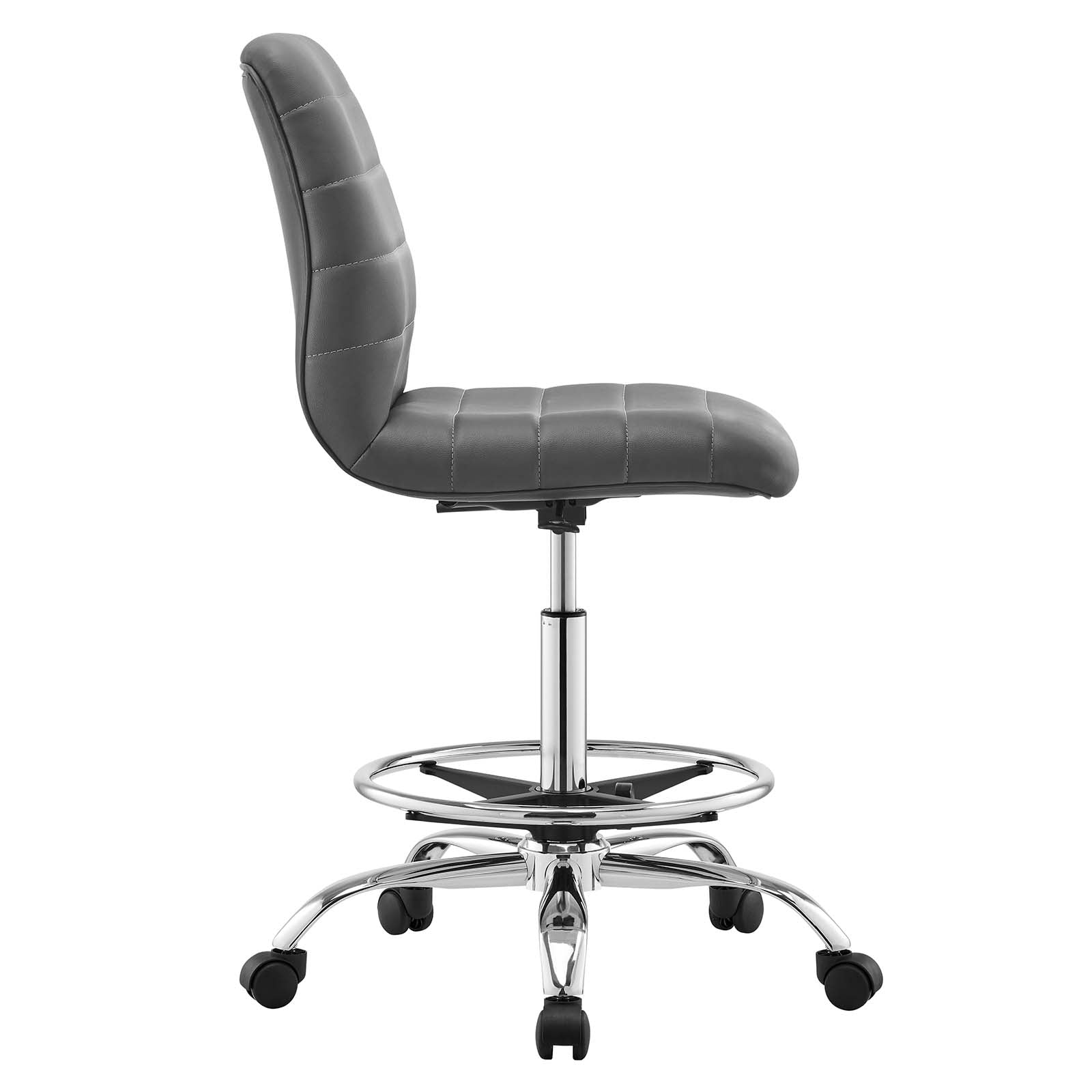 Ripple Armless Vegan Leather Drafting Chair By Modway - EEI-4980 | Office Chairs | Modishstore - 10