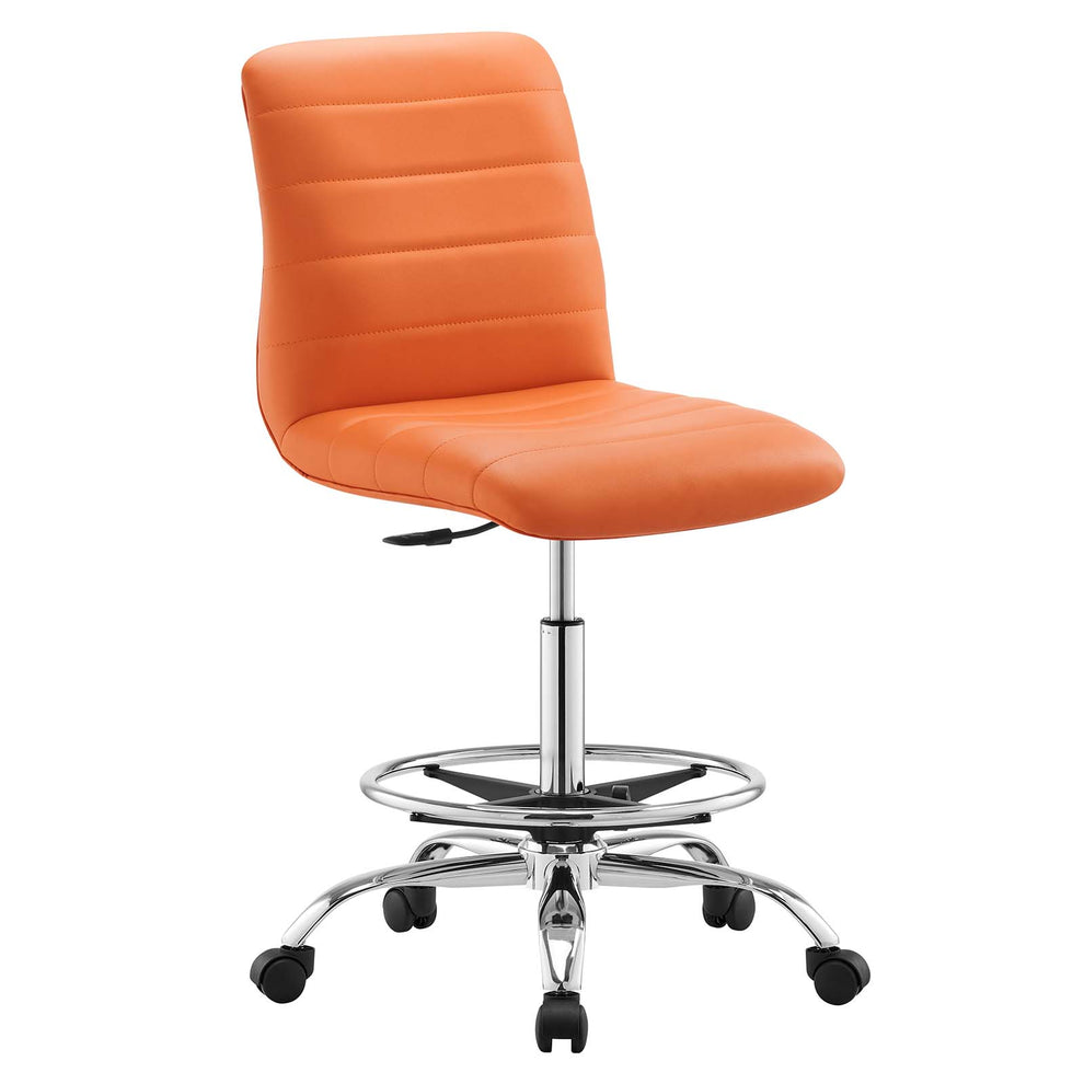 Ripple Armless Vegan Leather Drafting Chair By Modway - EEI-4980 | Office Chairs | Modishstore - 17