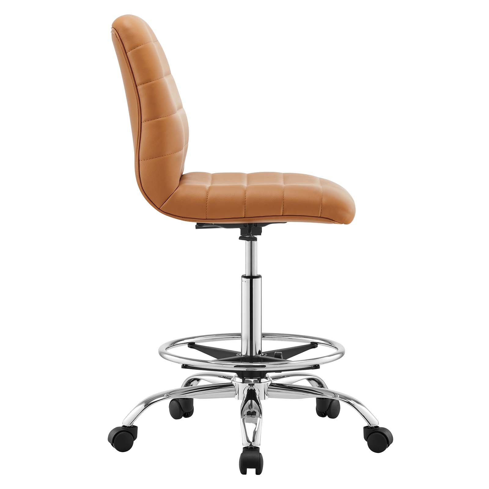 Ripple Armless Vegan Leather Drafting Chair By Modway - EEI-4980 | Office Chairs | Modishstore - 26
