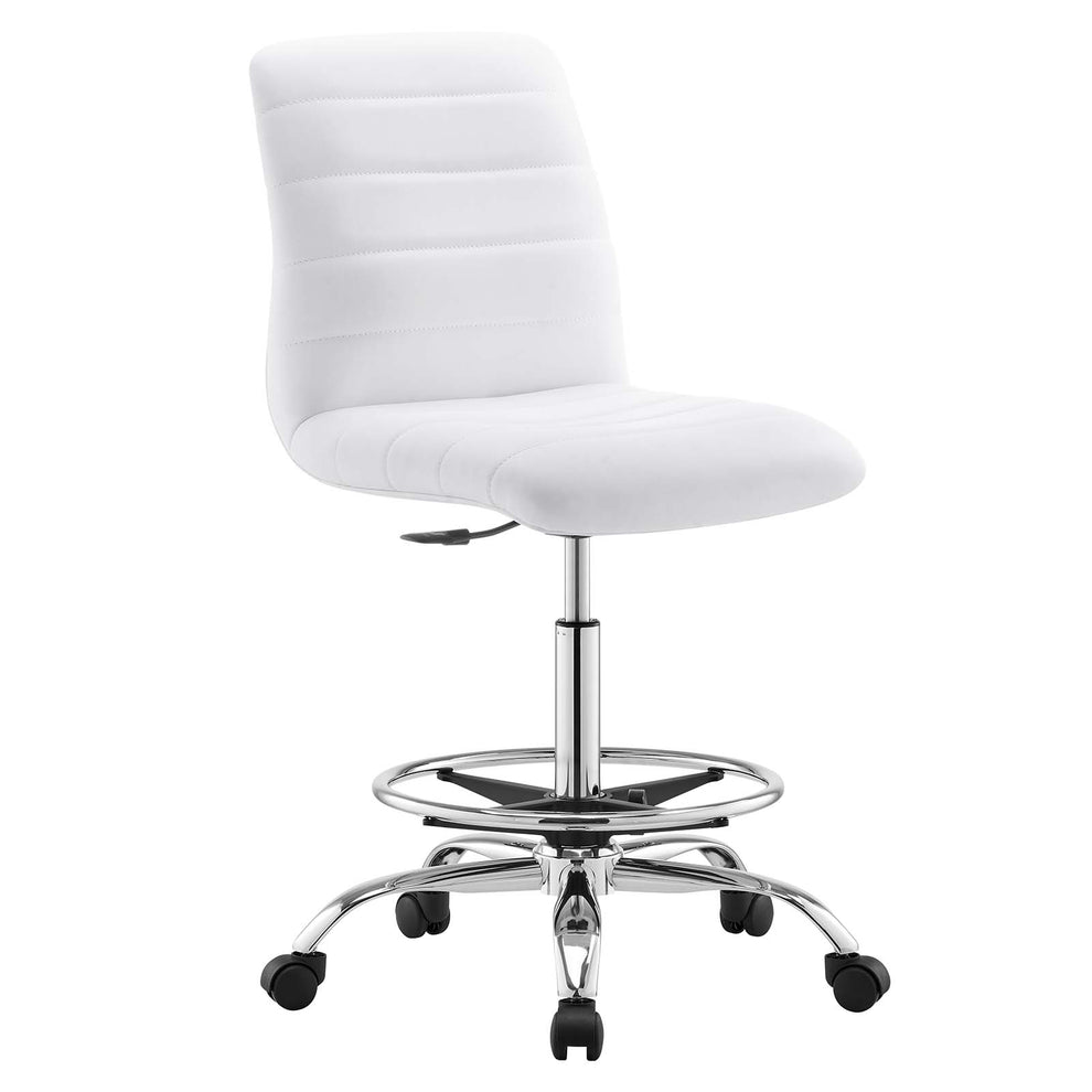 Ripple Armless Vegan Leather Drafting Chair By Modway - EEI-4980 | Office Chairs | Modishstore - 33