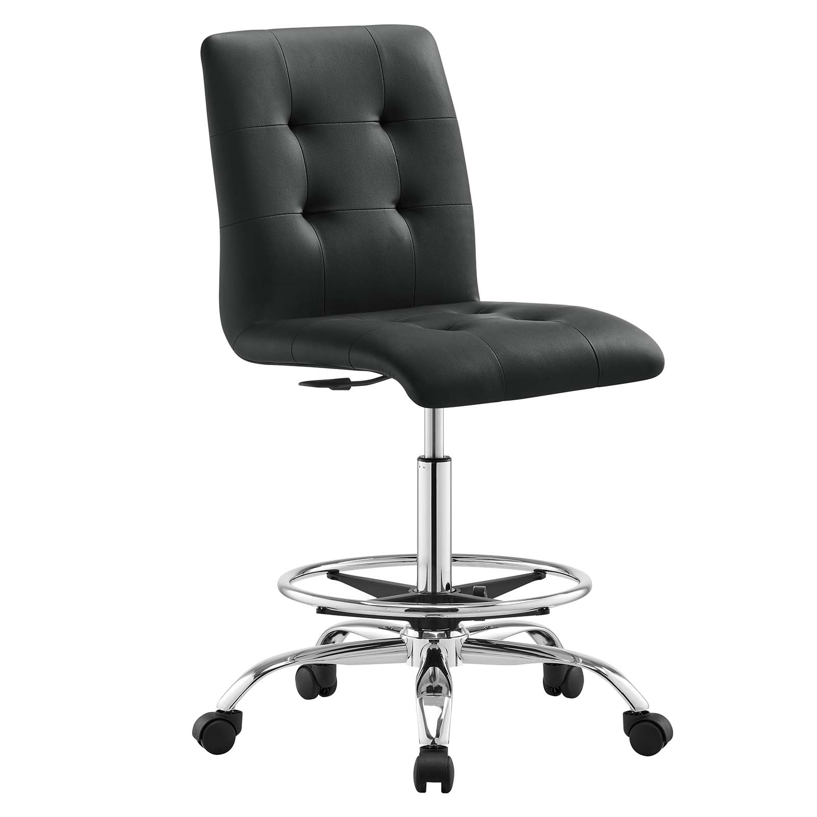 Prim Armless Vegan Leather Drafting Chair By Modway - EEI-4981 | Office Chairs | Modishstore - 2