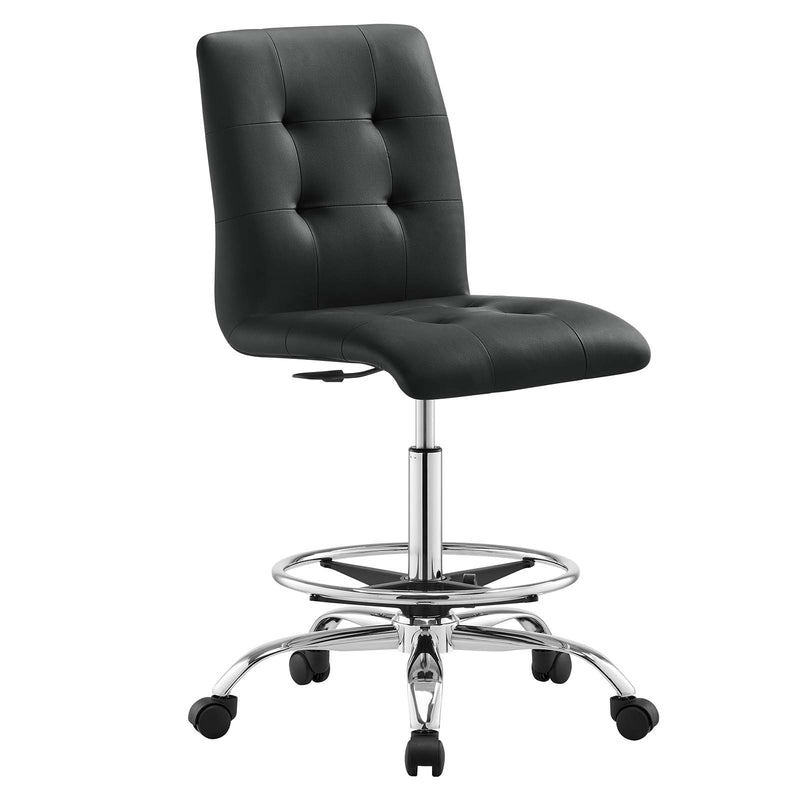 Prim Armless Vegan Leather Drafting Chair By Modway - EEI-4981 | Office Chairs | Modishstore - 2