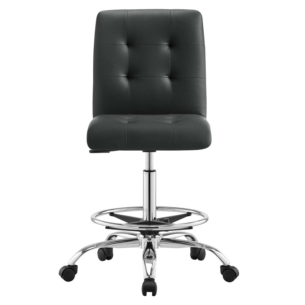 Prim Armless Vegan Leather Drafting Chair By Modway - EEI-4981 | Office Chairs | Modishstore - 5