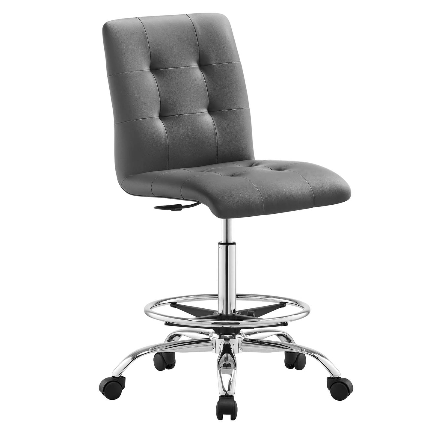 Prim Armless Vegan Leather Drafting Chair By Modway - EEI-4981 | Office Chairs | Modishstore - 9
