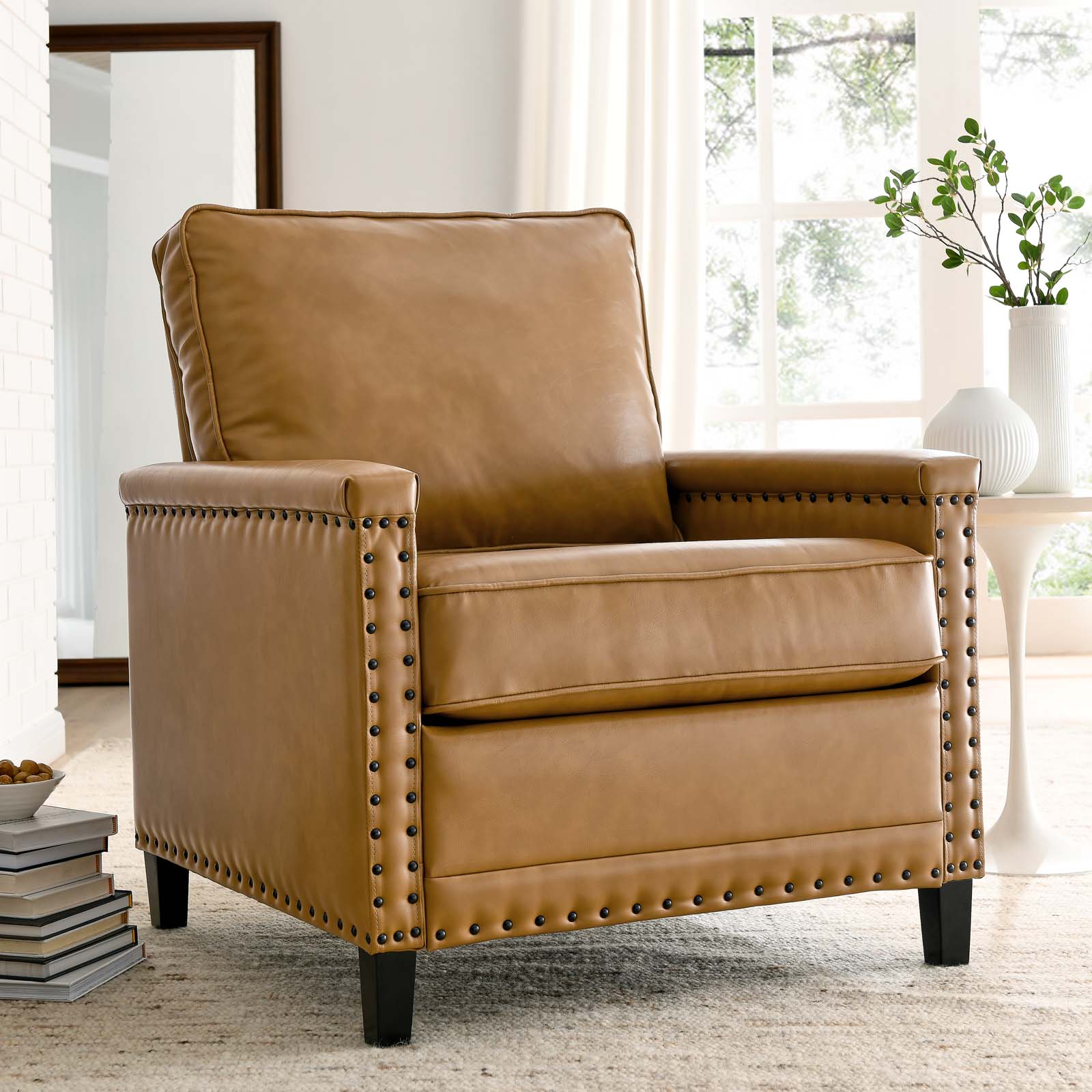 Modway Ashton Vegan Leather Armchair - EEI-4990 | Armchairs | Modishstore - 1