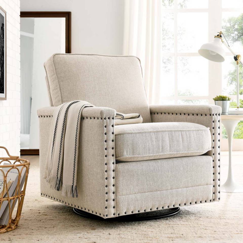 Modway Ashton Upholstered Fabric Swivel Chair - EEI-4991 | Sofas | Modishstore - 5