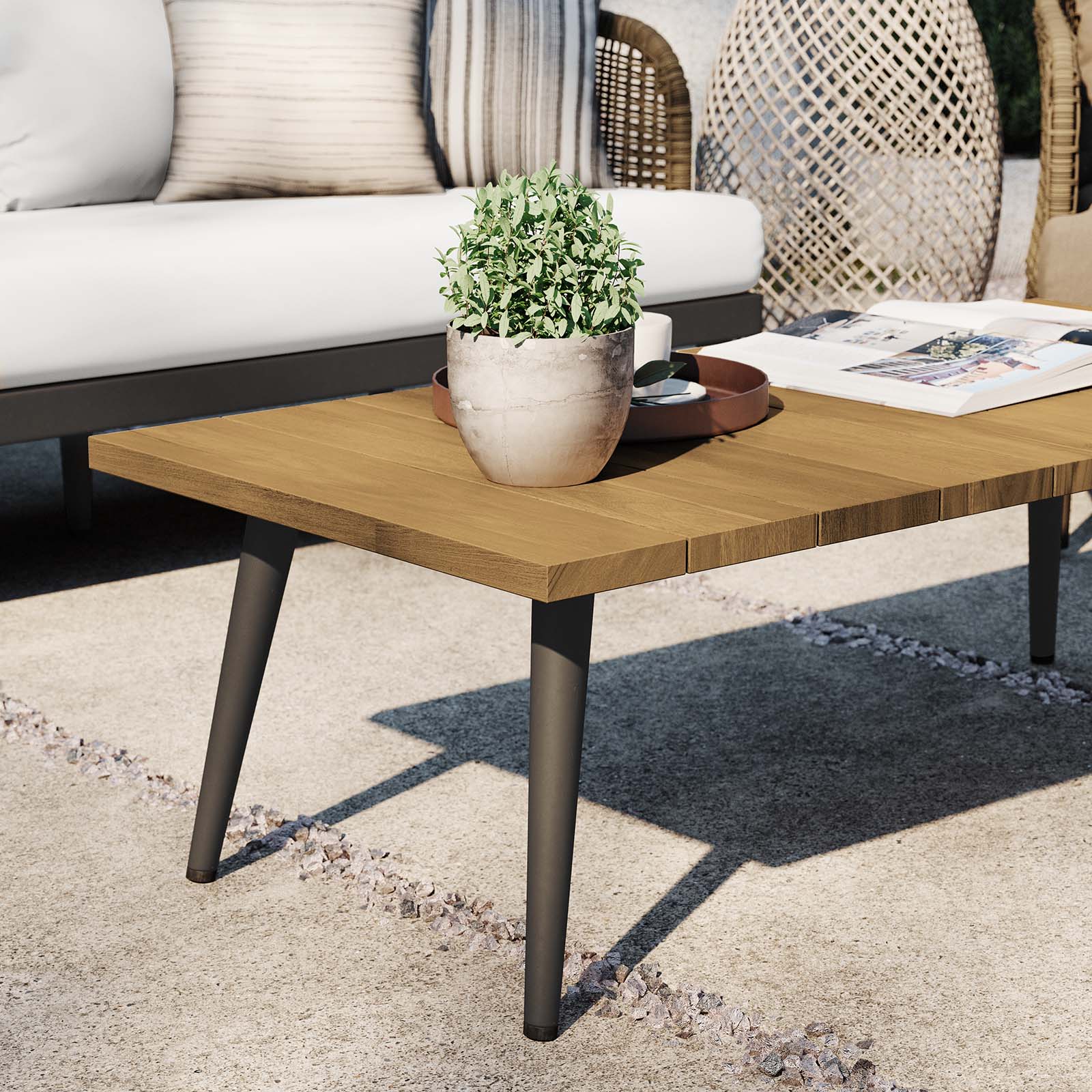 Meadow Outdoor Patio Teak Wood Coffee Table By Modway - EEI-4992 | Outdoor Tables | Modishstore - 5