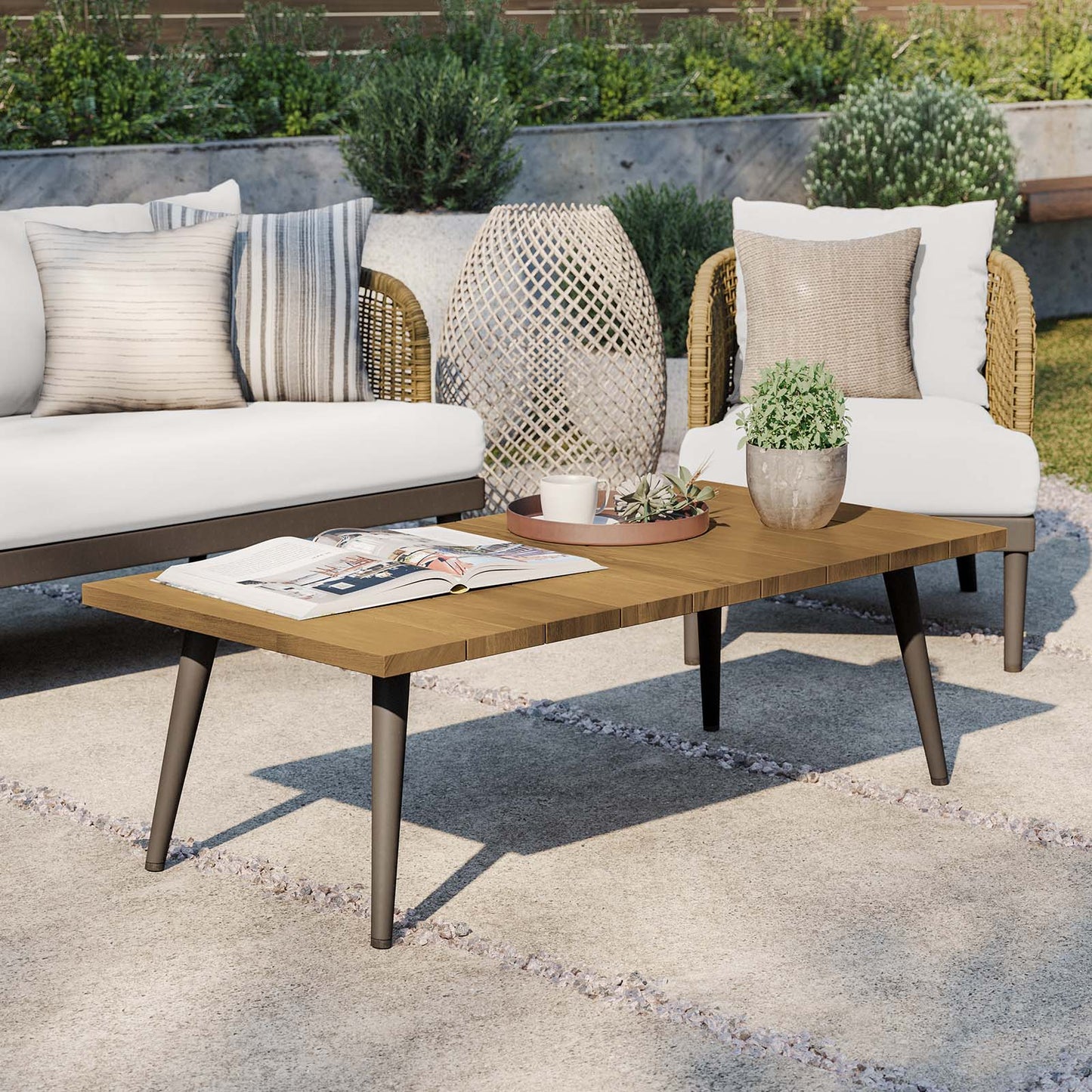Meadow Outdoor Patio Teak Wood Coffee Table By Modway - EEI-4992 | Outdoor Tables | Modishstore - 1