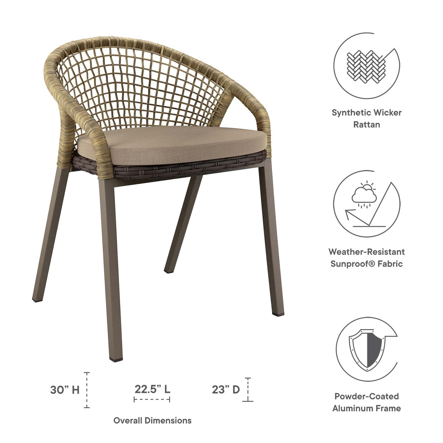 Meadow Outdoor Patio Dining Chairs Set of 2 By Modway - EEI-4995 | Outdoor Chairs | Modishstore - 7