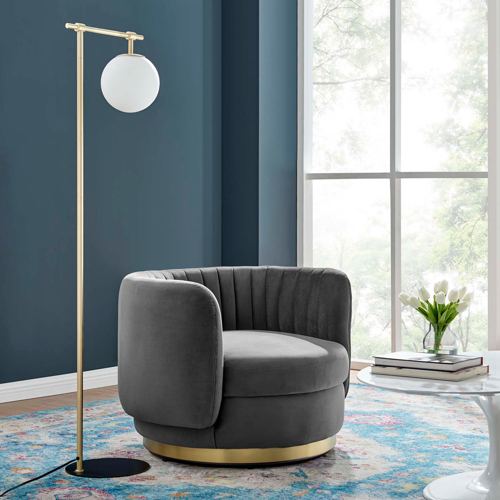 Embrace Tufted Performance Velvet Performance Velvet Swivel Chair By Modway - EEI-4997 | Armchairs | Modishstore - 1