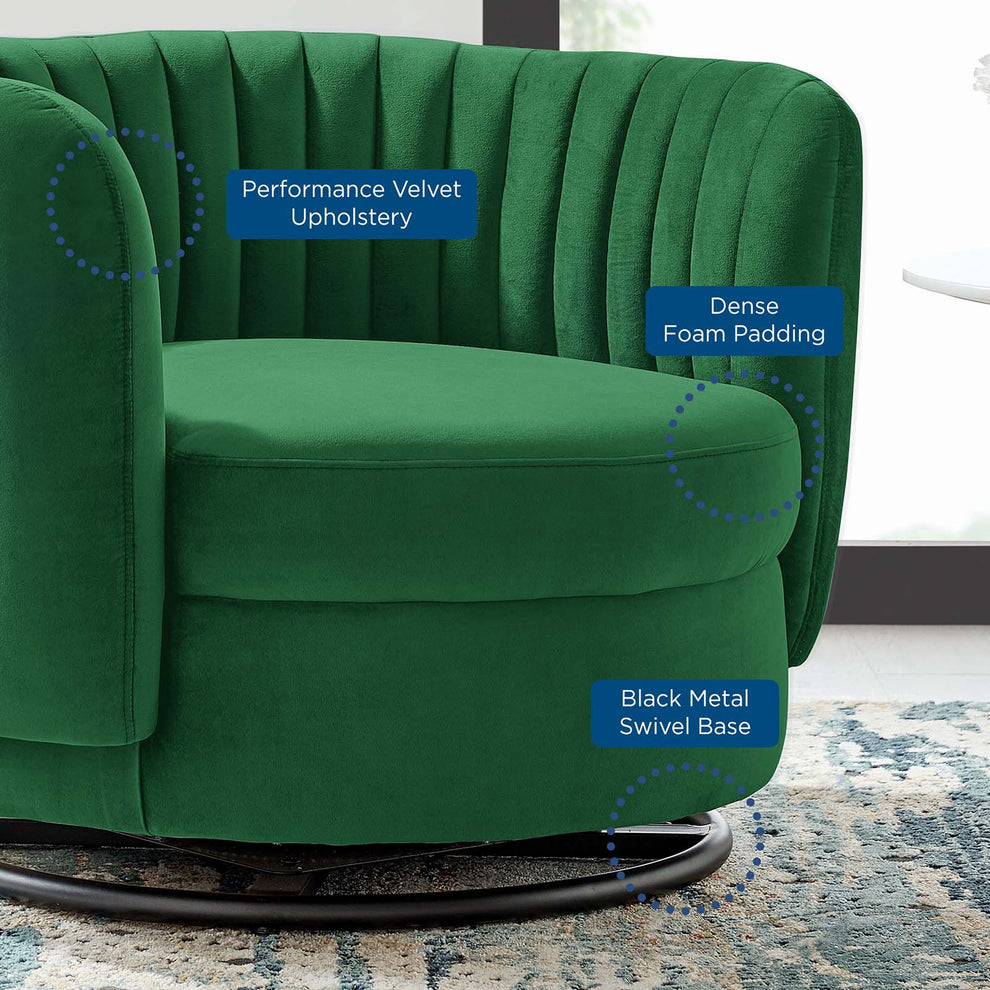 Embrace Tufted Performance Velvet Performance Velvet Swivel Chair By Modway - EEI-4998 | Armchairs | Modishstore - 13