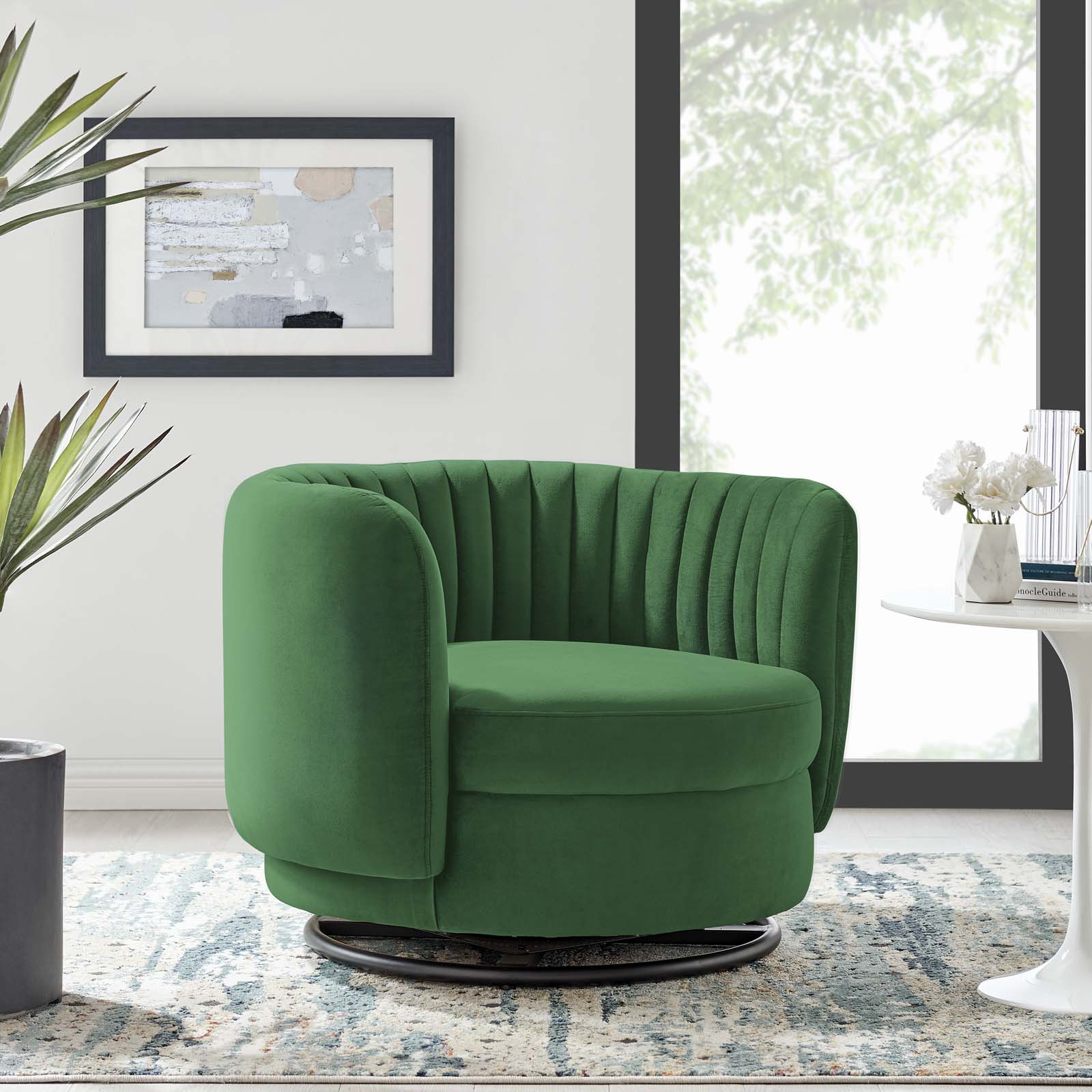 Embrace Tufted Performance Velvet Performance Velvet Swivel Chair By Modway - EEI-4998 | Armchairs | Modishstore - 14