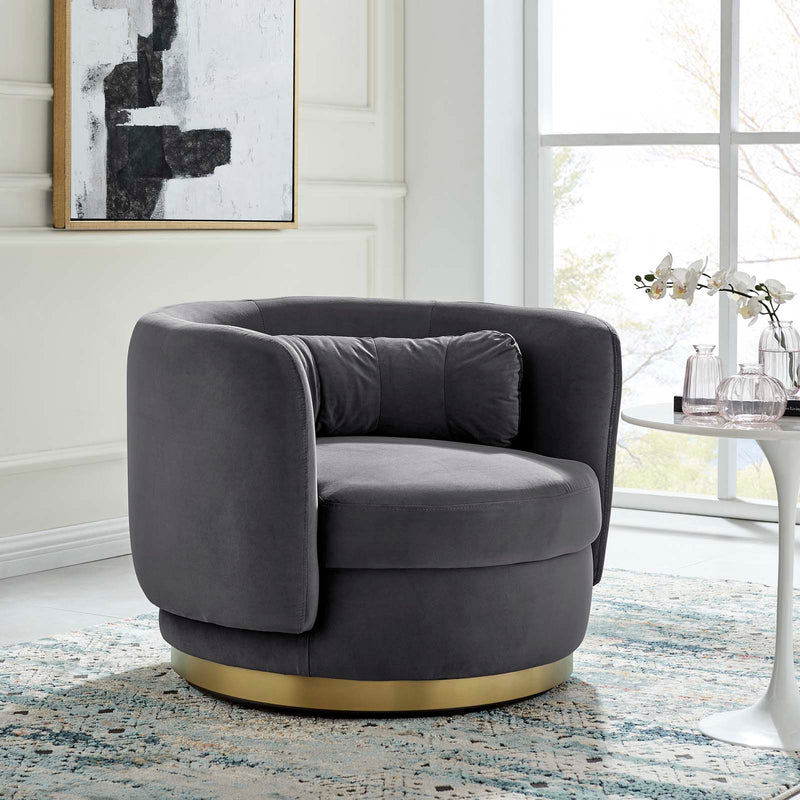 Relish Performance Velvet Performance Velvet Swivel Chair By Modway - EEI-4999 | Armchairs | Modishstore - 1