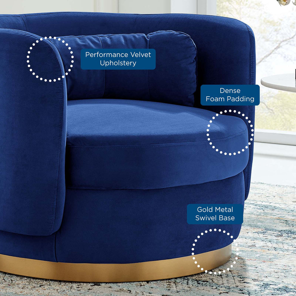 Relish Performance Velvet Performance Velvet Swivel Chair By Modway - EEI-4999 | Armchairs | Modishstore - 13
