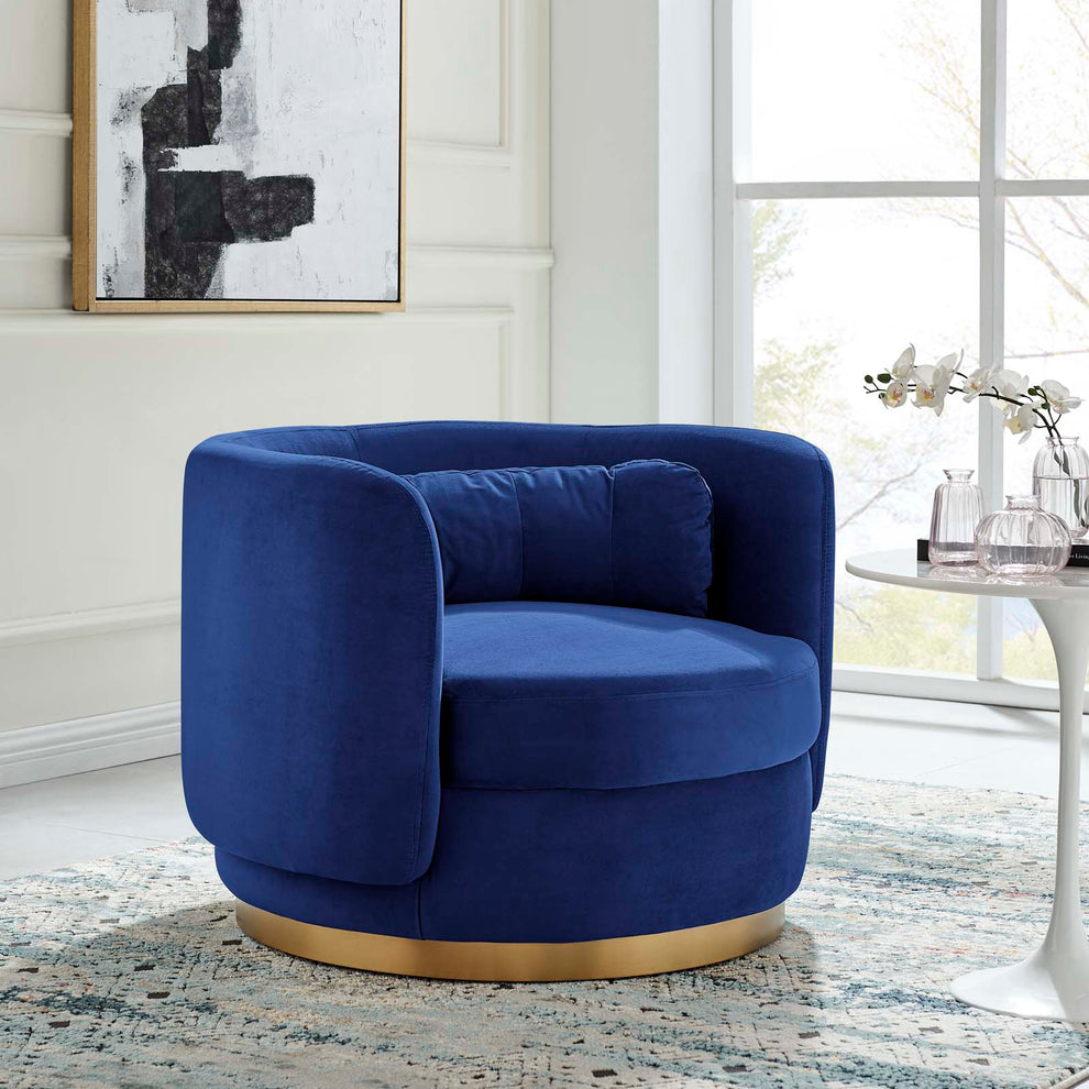 Relish Performance Velvet Performance Velvet Swivel Chair By Modway - EEI-4999 | Armchairs | Modishstore - 14