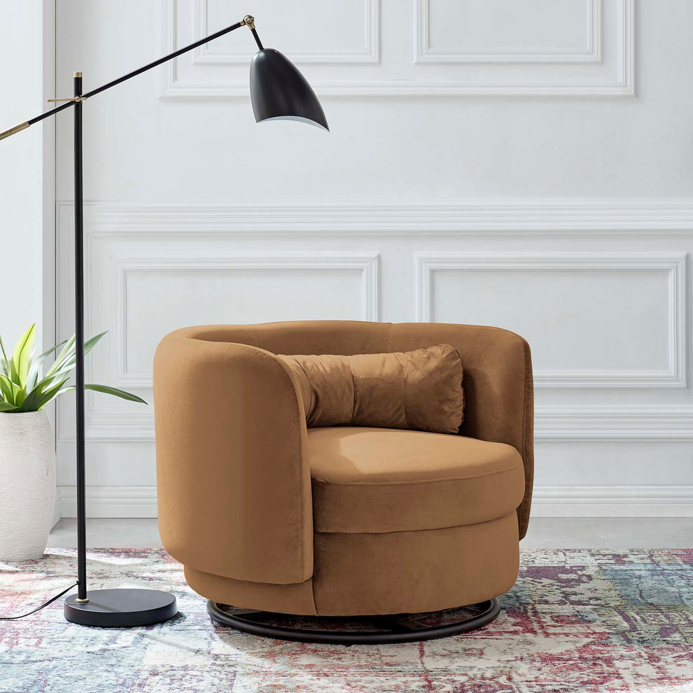 Relish Performance Velvet Performance Velvet Swivel Chair By Modway - EEI-5001 | Armchairs | Modishstore - 1