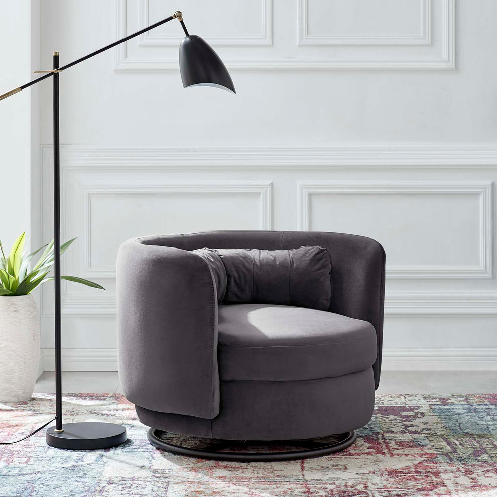 Relish Performance Velvet Performance Velvet Swivel Chair By Modway - EEI-5001 | Armchairs | Modishstore - 15