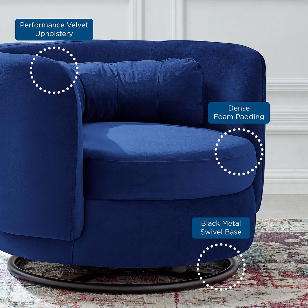 Relish Performance Velvet Performance Velvet Swivel Chair By Modway - EEI-5001 | Armchairs | Modishstore - 28