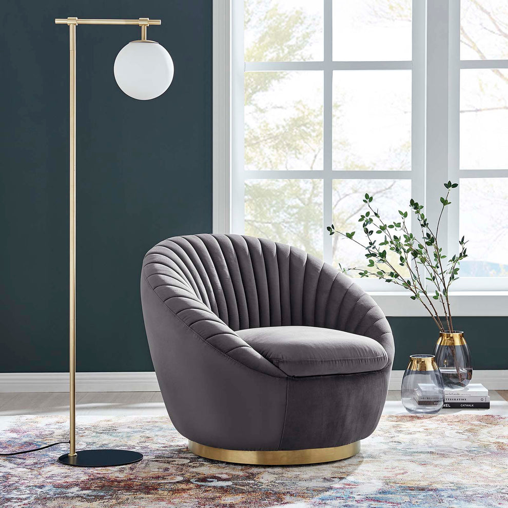 Whirr Tufted Performance Velvet Performance Velvet Swivel Chair By Modway - EEI-5002 | Armchairs | Modishstore - 14