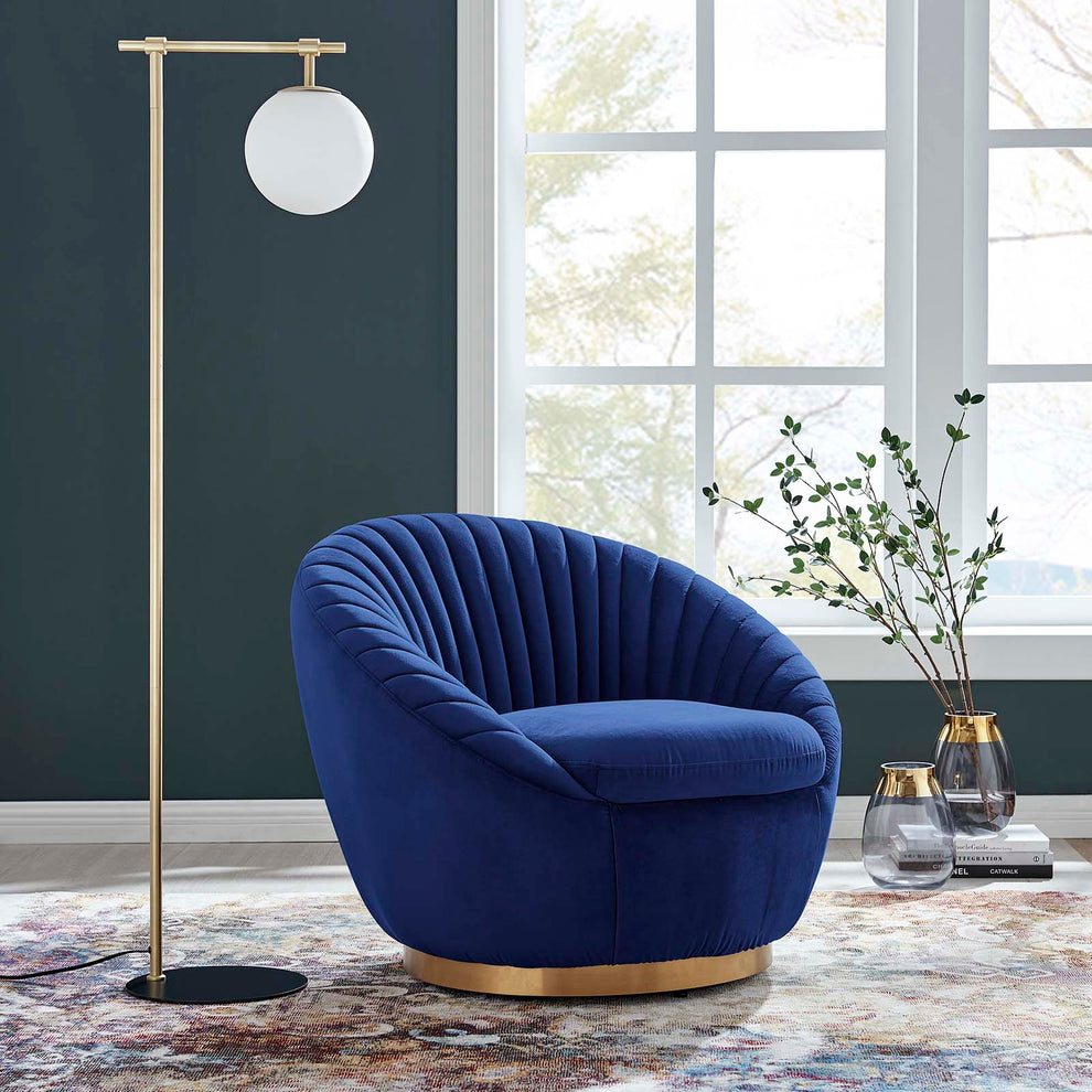 Whirr Tufted Performance Velvet Performance Velvet Swivel Chair By Modway - EEI-5002 | Armchairs | Modishstore - 21