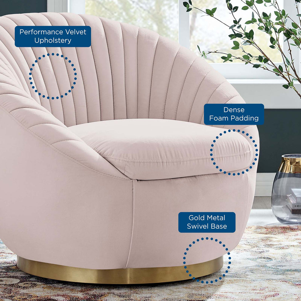 Whirr Tufted Performance Velvet Performance Velvet Swivel Chair By Modway - EEI-5002 | Armchairs | Modishstore - 27
